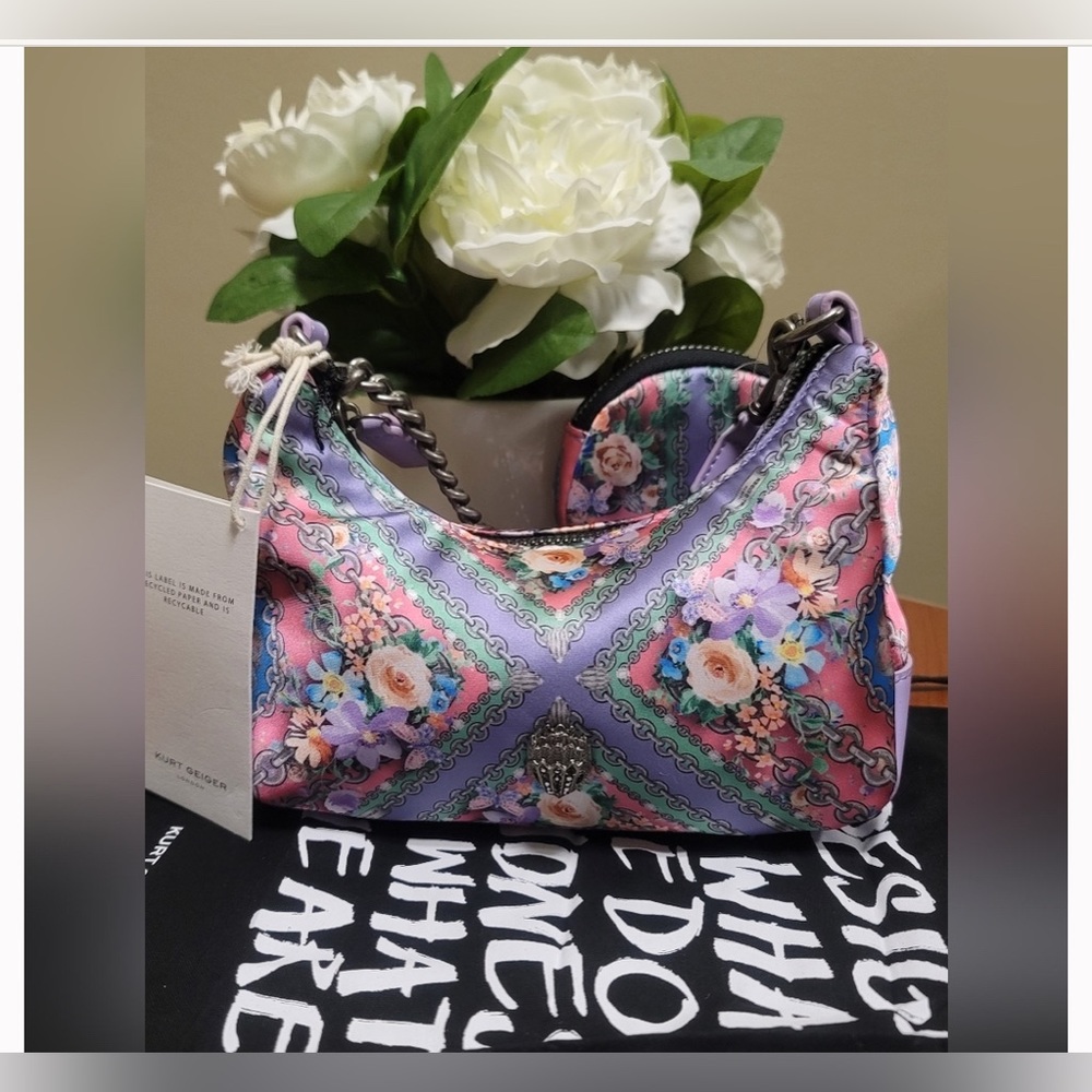 Kurt Geiger London Small Scarf Print Nylon Crossbody Shoulder Bag